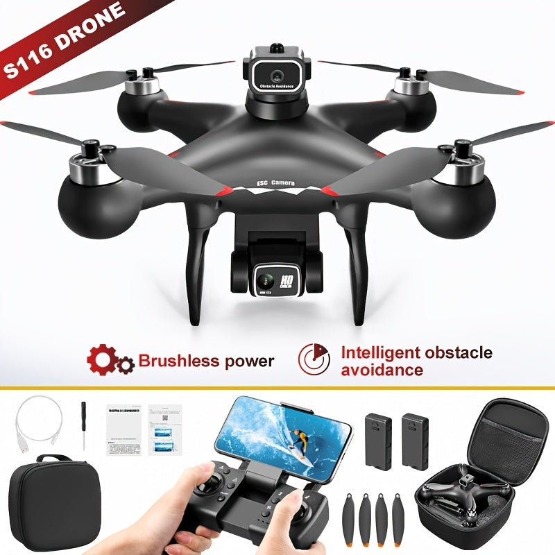 S116 MAX Drone With 4K Dual Camera, 360 Obstacle Avoidance, Brushless 