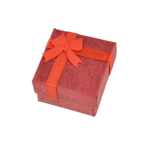 Pink Red Cardboard Square Jewelery Gift Boxes for Rings with Lid