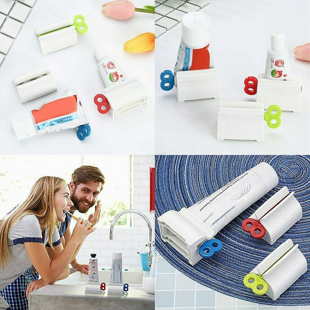 6x Toothpaste Squeezer Bathroom Tube Easy Stand Dispenser Rolling