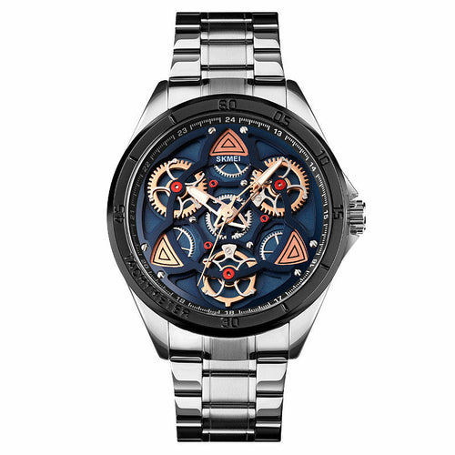 Men's Steel Band Creative Mechanical Wind Quartz Watch