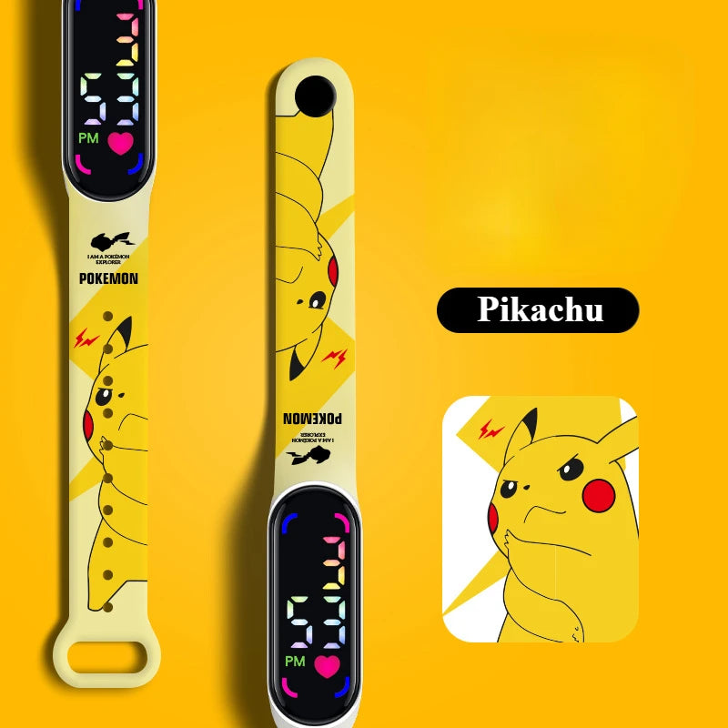 Pokemon Strap LED Electronic Watch New Cute Pikachu Gengar Waterproof 