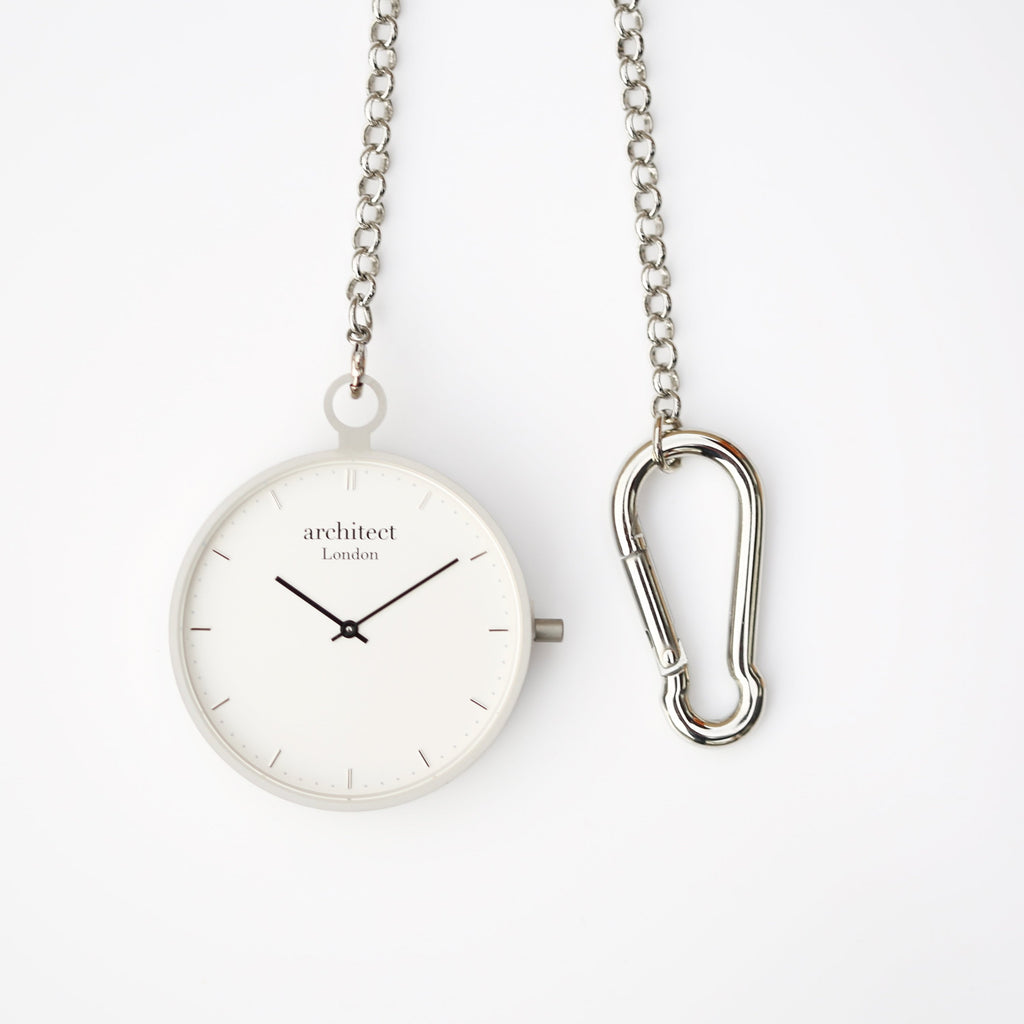 Modern Pocket Watch Silver - Modern Font Engraving