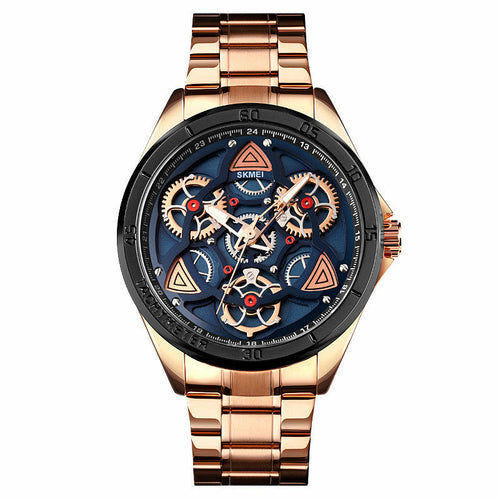 Men's Steel Band Creative Mechanical Wind Quartz Watch