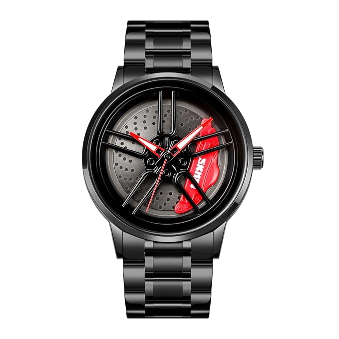 Men’s Wheels Rolling Watch – Car Rim Dial with Butterfly Clasp