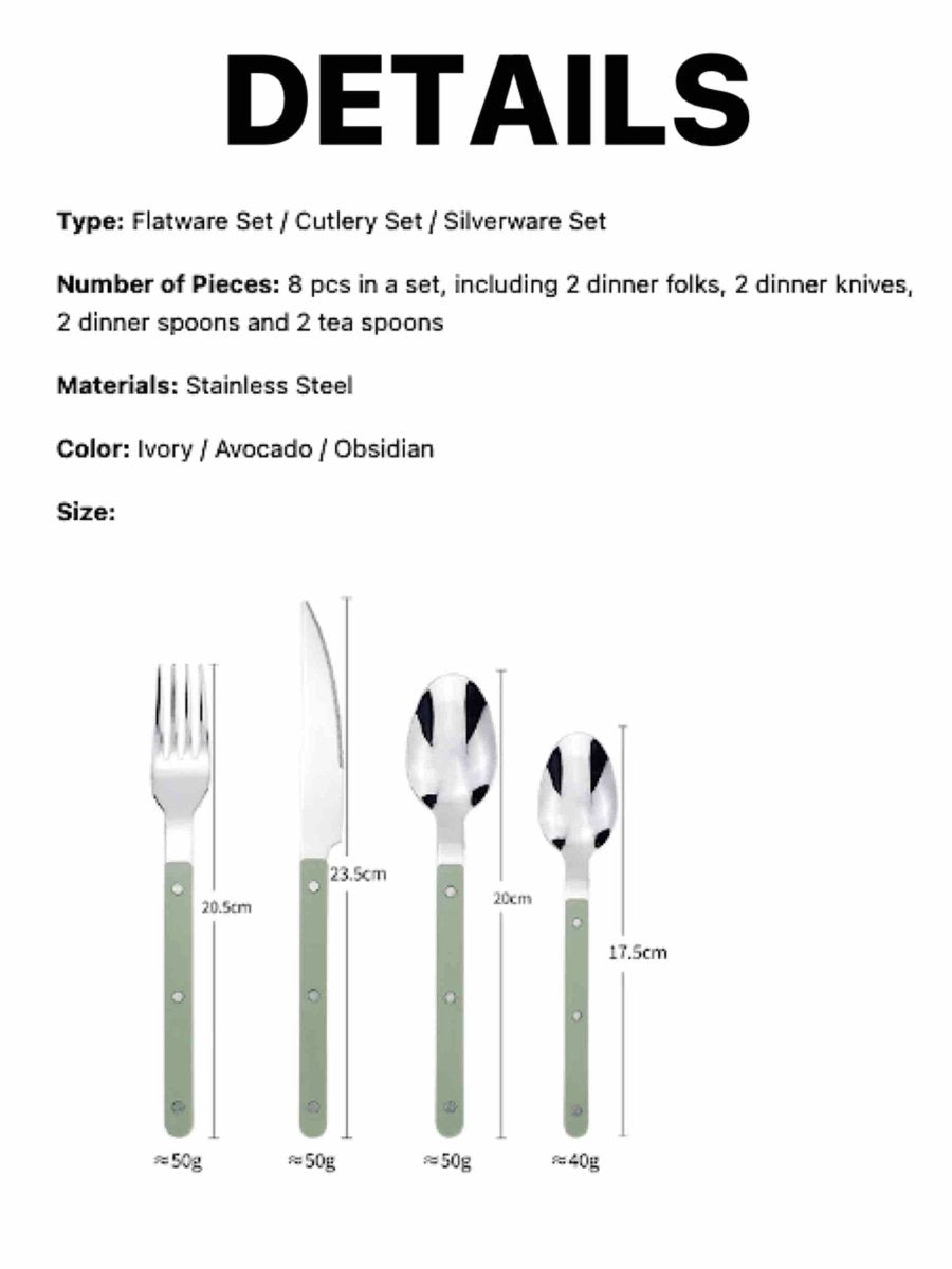 Elegant Modern Nordic Flatware Set Of 8 - Bistrot Rivet