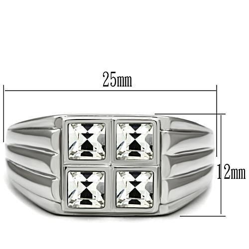 TK488 - High polished (no plating) Stainless Steel Ring with Top Grade