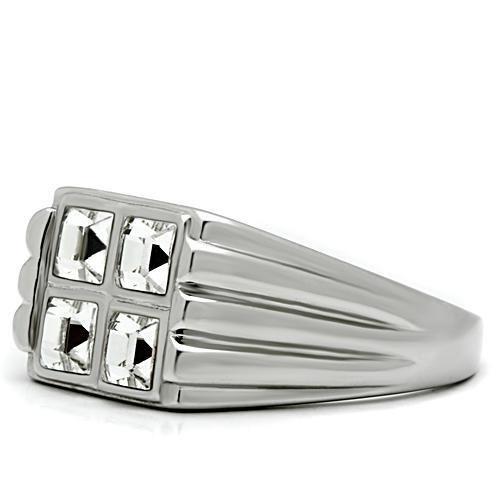 TK488 - High polished (no plating) Stainless Steel Ring with Top Grade